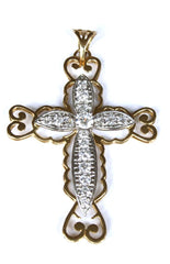 9ct Gemset Fancy Cross