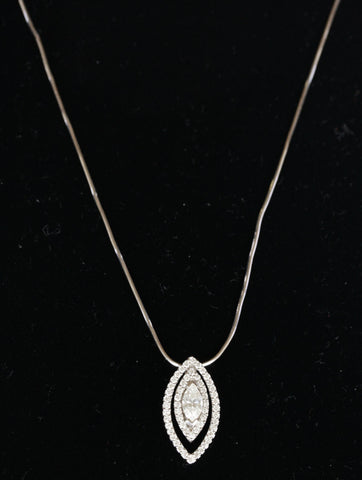 18ct White Gold Brilliant & Marquise Cut Diamond