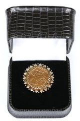 9ct Gemset Mount with 22ct 1/2 Sovereign 1982