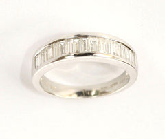 18ct white 1/2 eternity .92point baguette