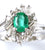 18ct white diamond & emerald