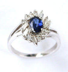 18ct white diamond & sapphire