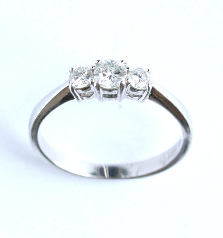 18ct white 3 stone