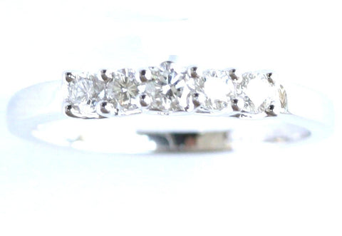 18ct white 5 stone