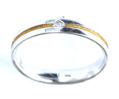 9ct white & yellow diamond set band