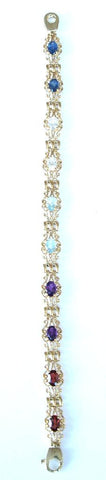 9ct 5 double coloured stone