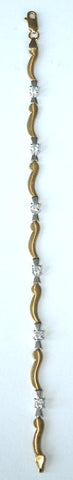 9ct yellow & white gemset