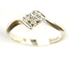 9ct White .12 point Twist