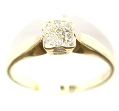 9ct White 8 Stone Square