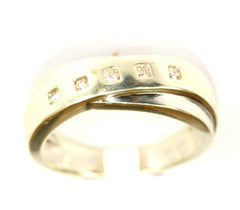 9ct White 5 Stone Twist Band