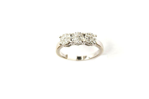 9ct White 21 Stone Illusion Set