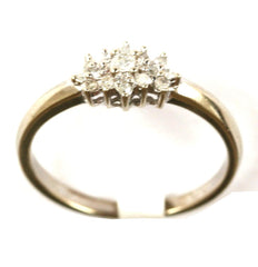 9ct White .15 point Cluster