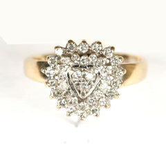 9ct White 1/2ct Heart Cluster