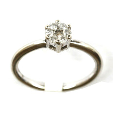 9ct white 7stone cluster (0.25points)