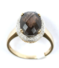 9ct yellow diamond & quartz