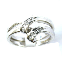 9ct white double diamond rings(0.10points)