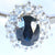 9ct white cubic zirconia & blue stone
