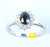 9ct white cubic zirconia & blue stone