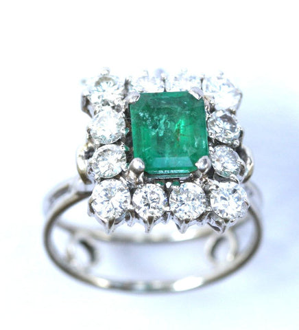 18ct white emerald & diamond(em2ct,dia2.5ct)