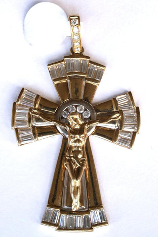 9ct gemset crucifix
