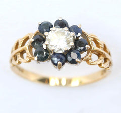 9ct cubic zirconia & blue stones