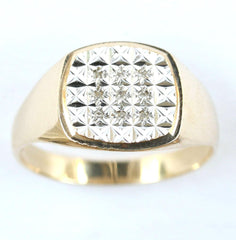 9ct 9stone signet
