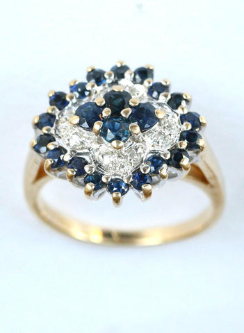 9ct diamond & sapphire cluster