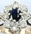 9ct sapphire & diamond flower