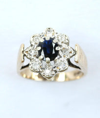 9ct sapphire & diamond flower