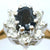 9ct small diamond & sapphire flower