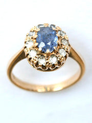9ct cubic zirconia & blue stone
