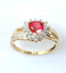 9ct diamond & ruby heart
