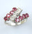 9ct white diamond & ruby z shape