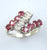 9ct white diamond & ruby z shape