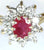 18ct diamond & ruby cluster (dia25pts,ruby25pts)