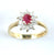 18ct diamond & ruby cluster (dia25pts,ruby25pts)