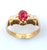 18ct ruby solitaire with diamond shoulders