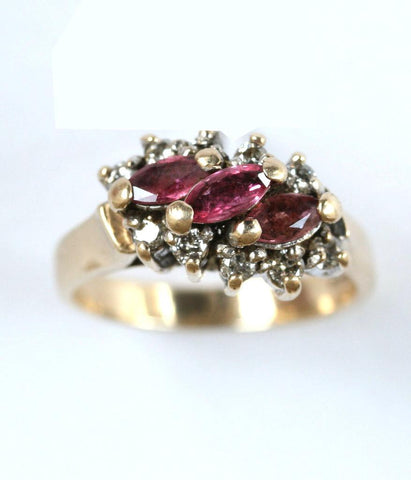 9ct diamond & ruby