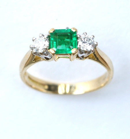 18ct diamond & emerald