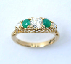 9ct cubic zirconia & emerald