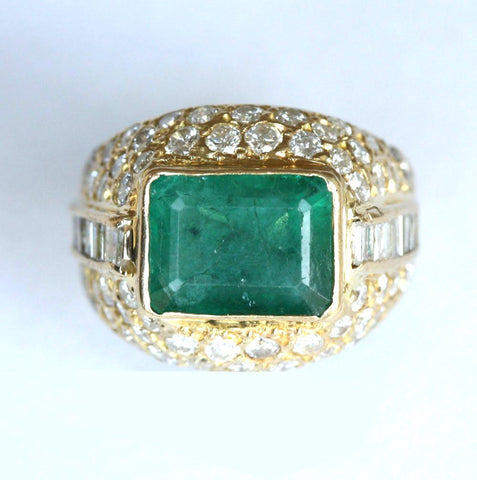 18ct gents diamond & emerald