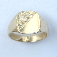 9ct plain & pattern signet