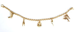 9ct small charm bracelet with 5 charms