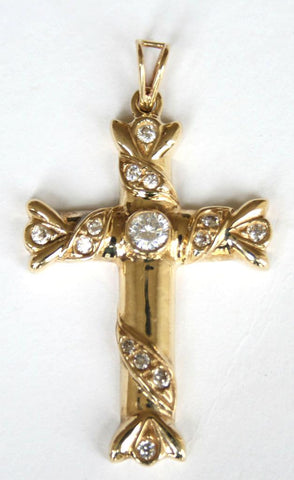 9ct gemset cross