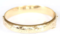 9ct patterned & plain hinged