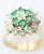 9ct diamond chip & emerald cluster
