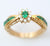 9ct diamond & emerald /emerald shoulders