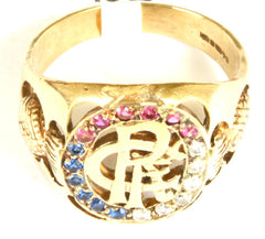 9ct Gemset Rangers Ring (red,white,blue)