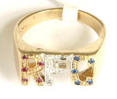 9ct Gemset R.F.C (red,white,blue)