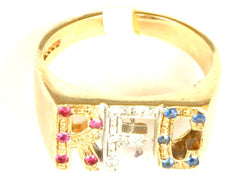 9ct Gemset R.F.C (red,white,blue)